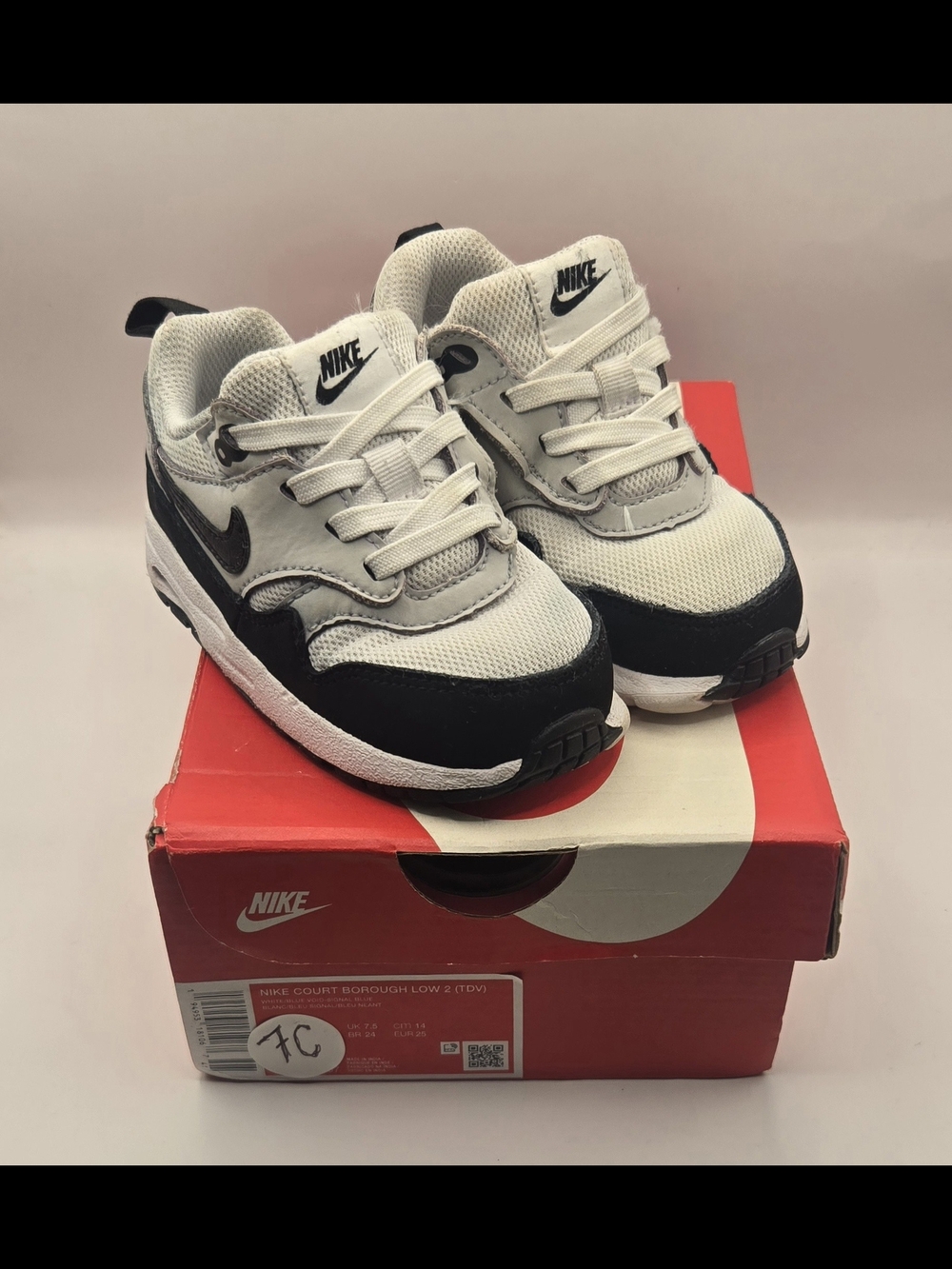 Nike Air Max 1 EasyOn Toddler Shoes White Black Size 7C DZ3309-106 #792